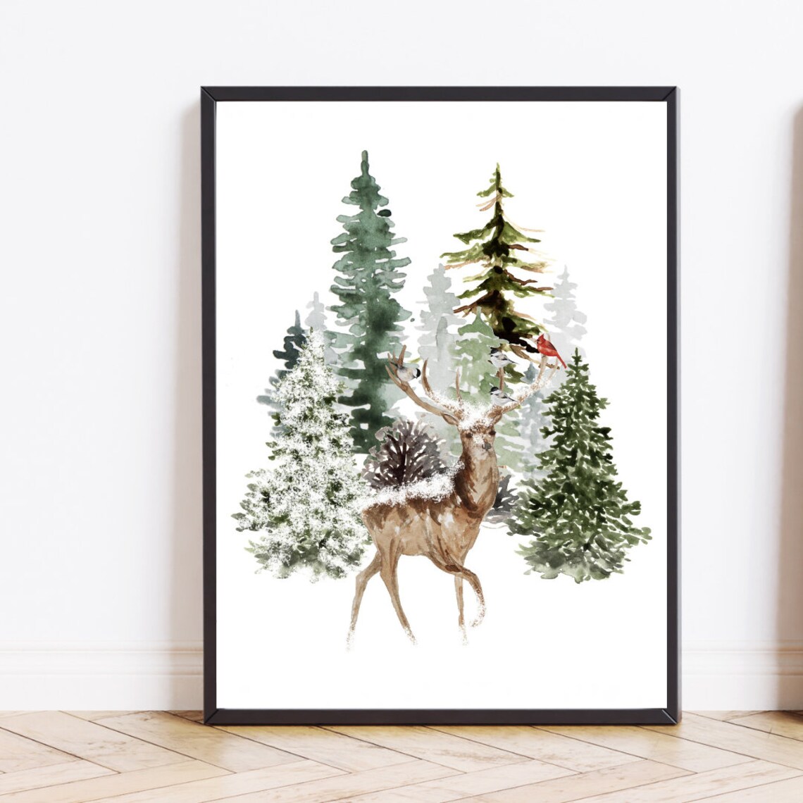 Christmas Trees Winter Poster, Rustic Holiday Decor - Image 2