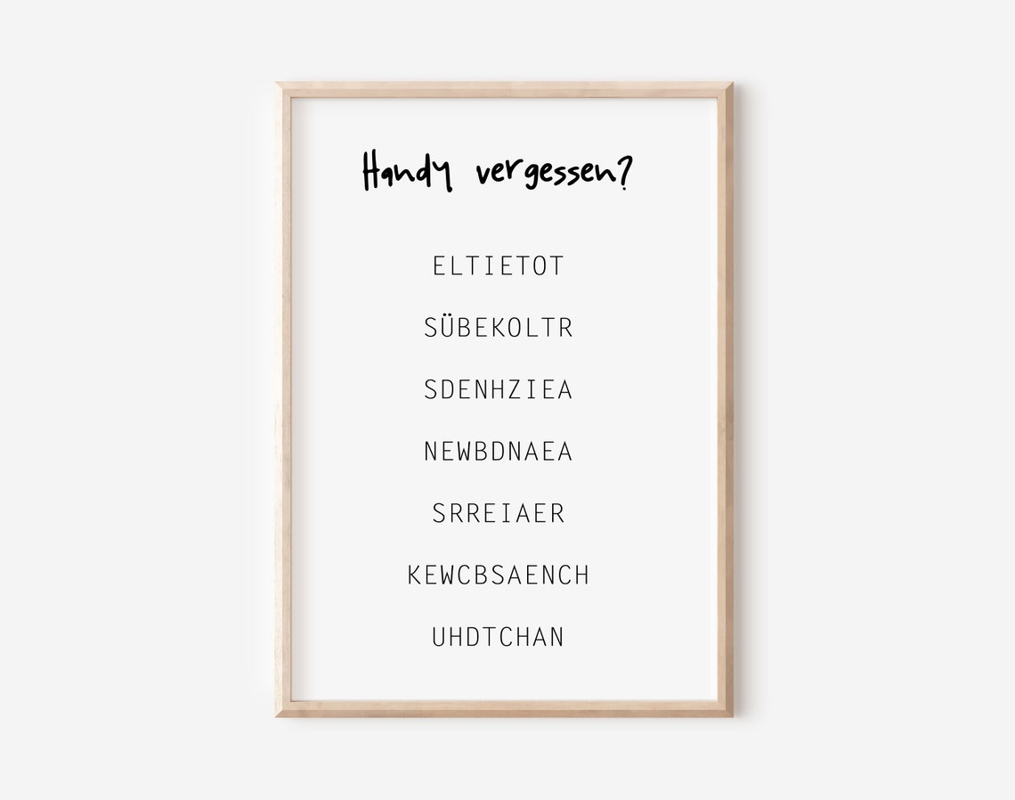 German Word Search Bathroom Puzzle Funny Toilet Humor Poster - Image 3