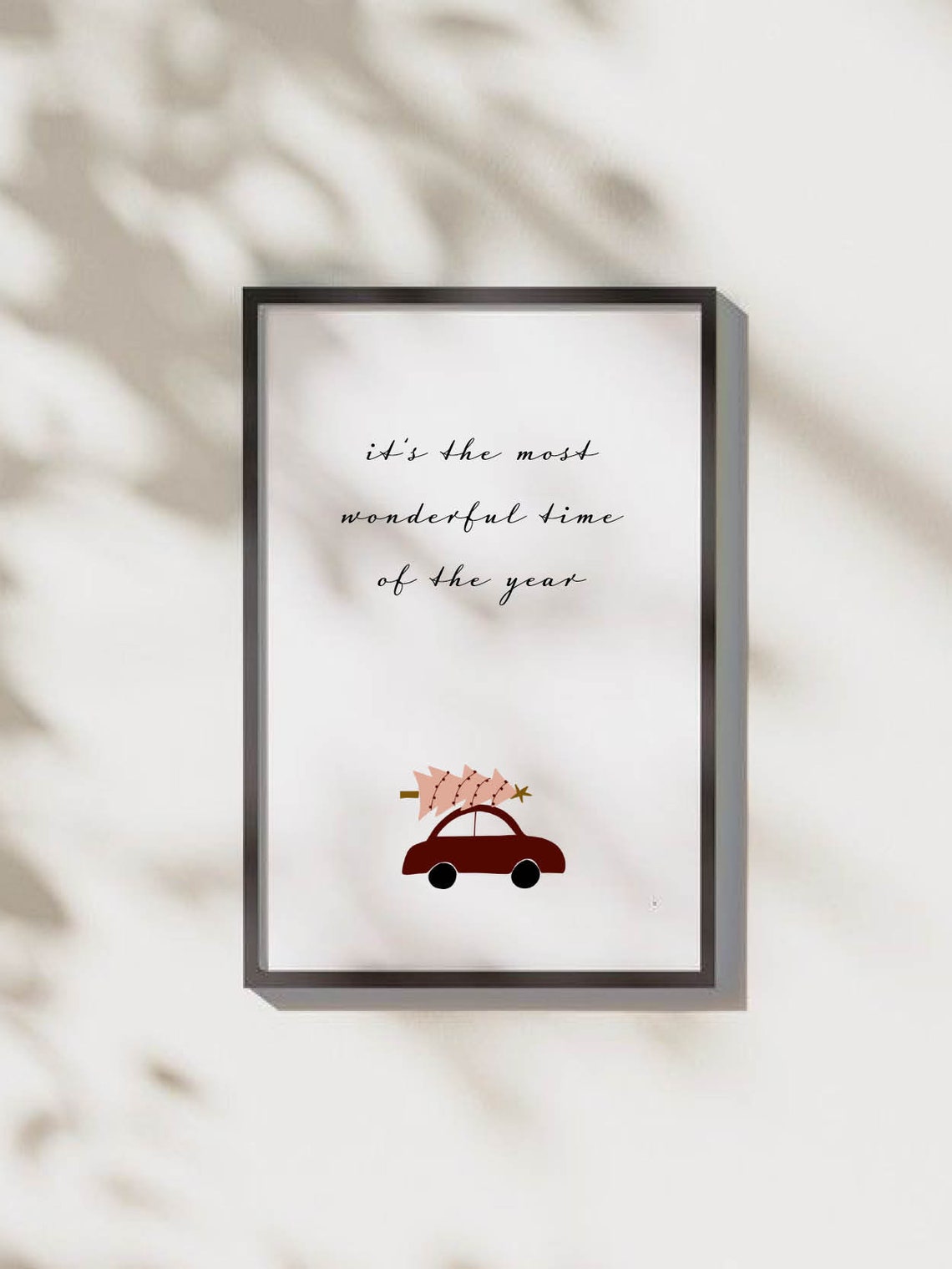 It's the Most Wonderful Time Red Car Carrying Tree Christmas Poster - Image 2