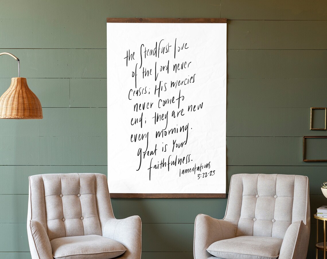 Great Is Your Faithfulness Bible Verse Art Print - Image 3
