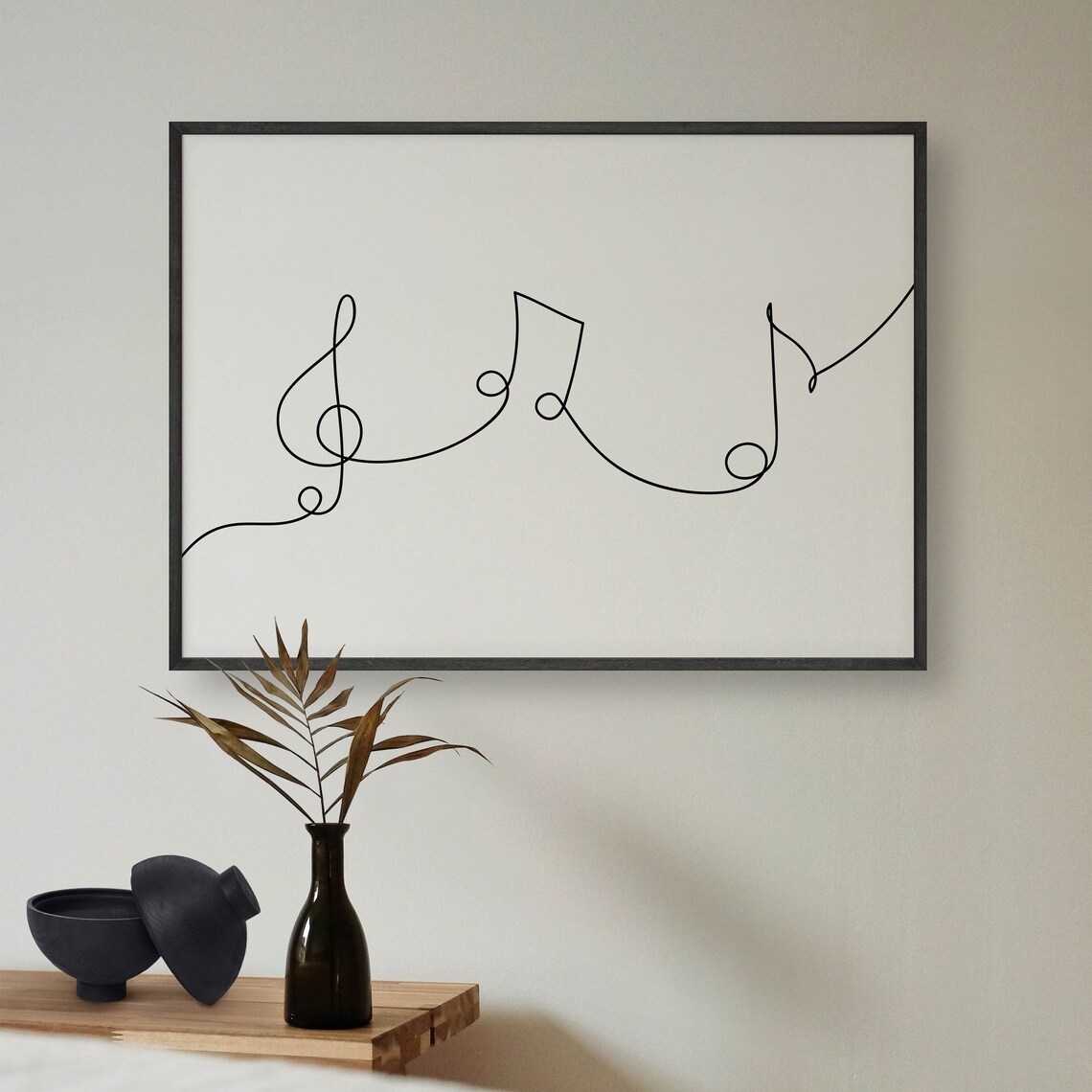 Music Notes Line Art Minimalist Poster