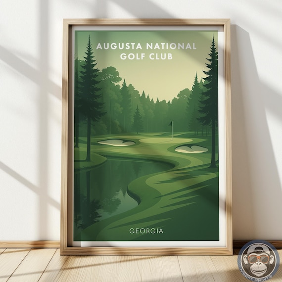 Augusta National Golf Club Fairway Georgia Vintage Poster Art