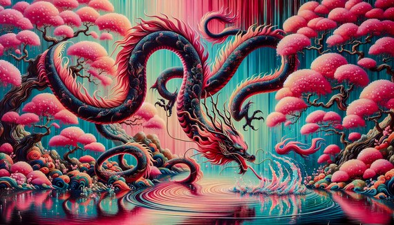Pink Dragon Ai Created Image
