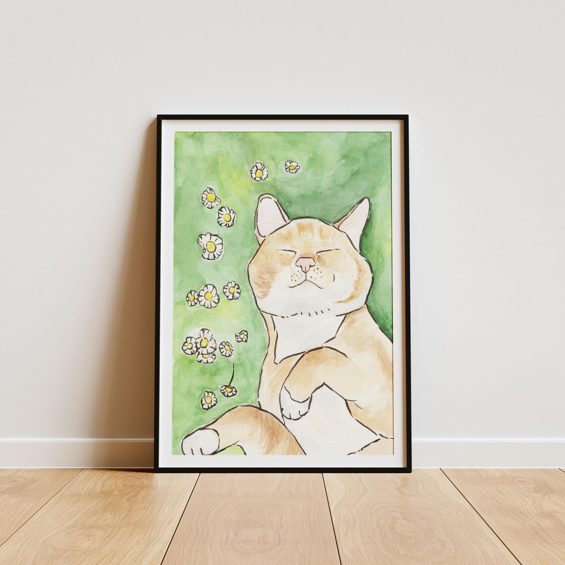 Cat Lovers Watercolor Poster, Cozy Wall Decor
