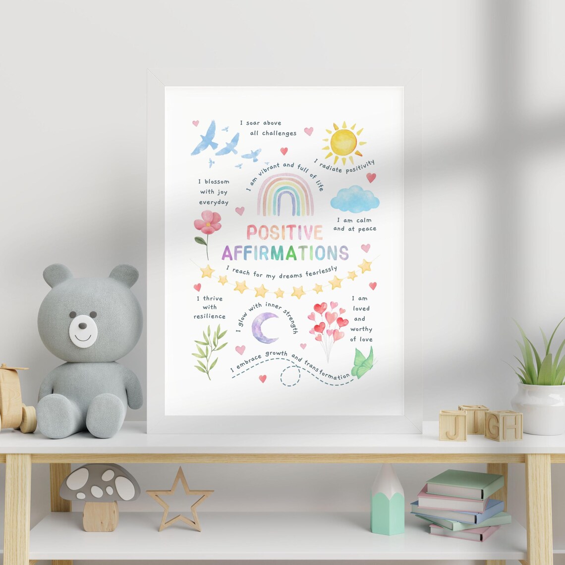 Positive Affirmations, Daily Mental Health Art Print - Image 2