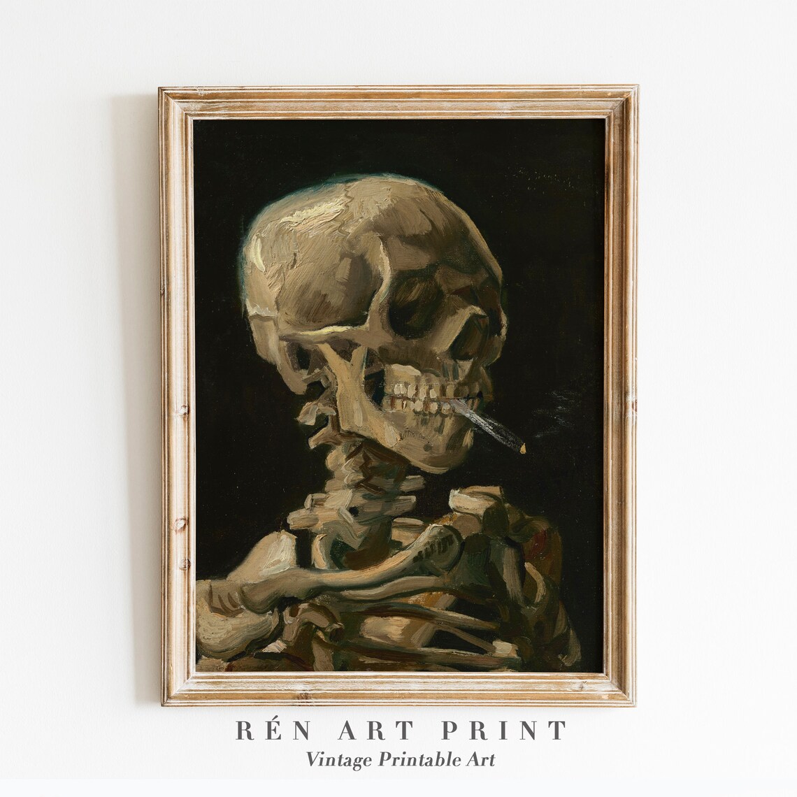Van Gogh Skull of a Skeleton With Burning Cigarette Art Print