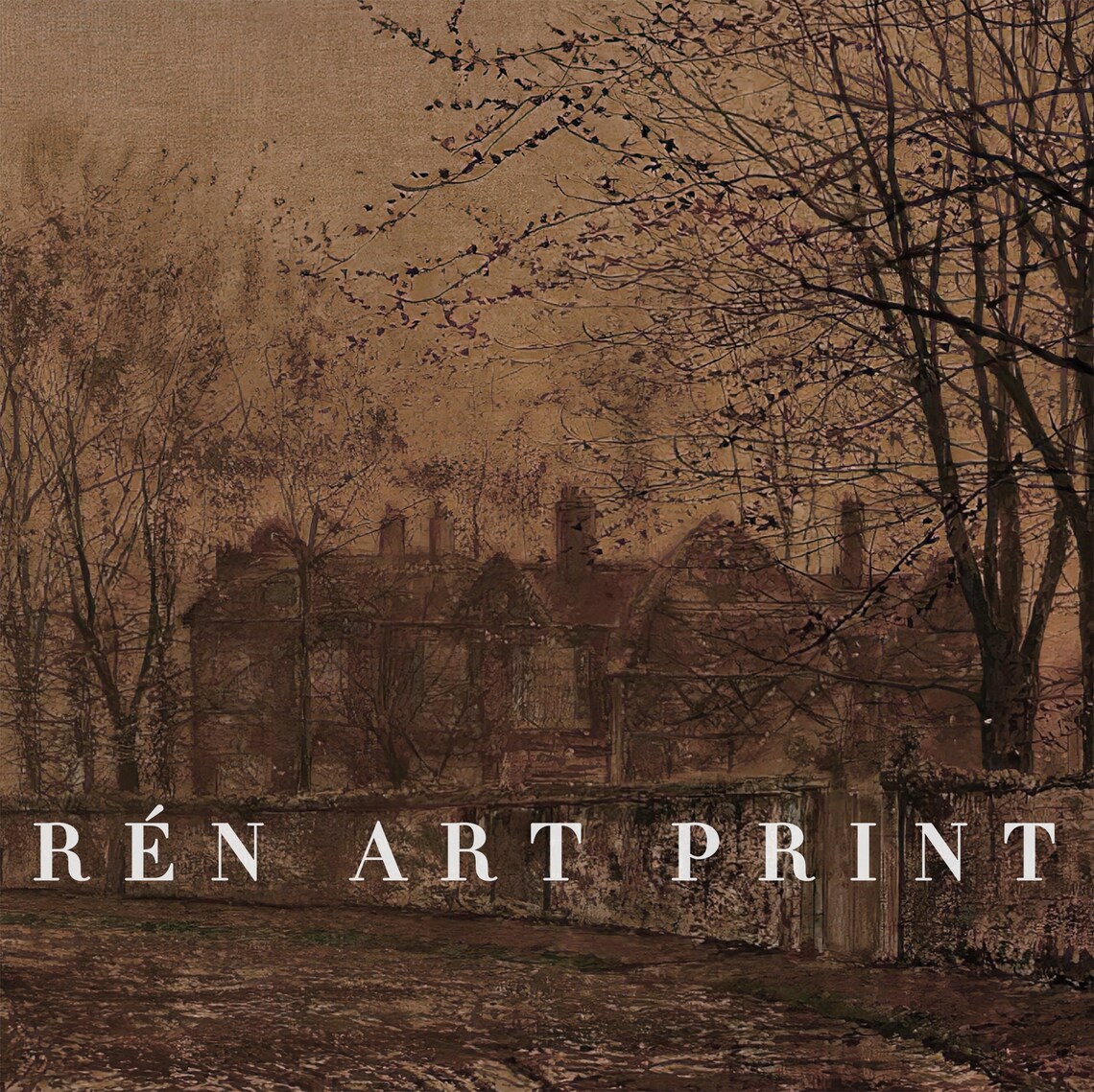 Moody Fall Landscape Vintage Autumn Wall Art Print - Image 3