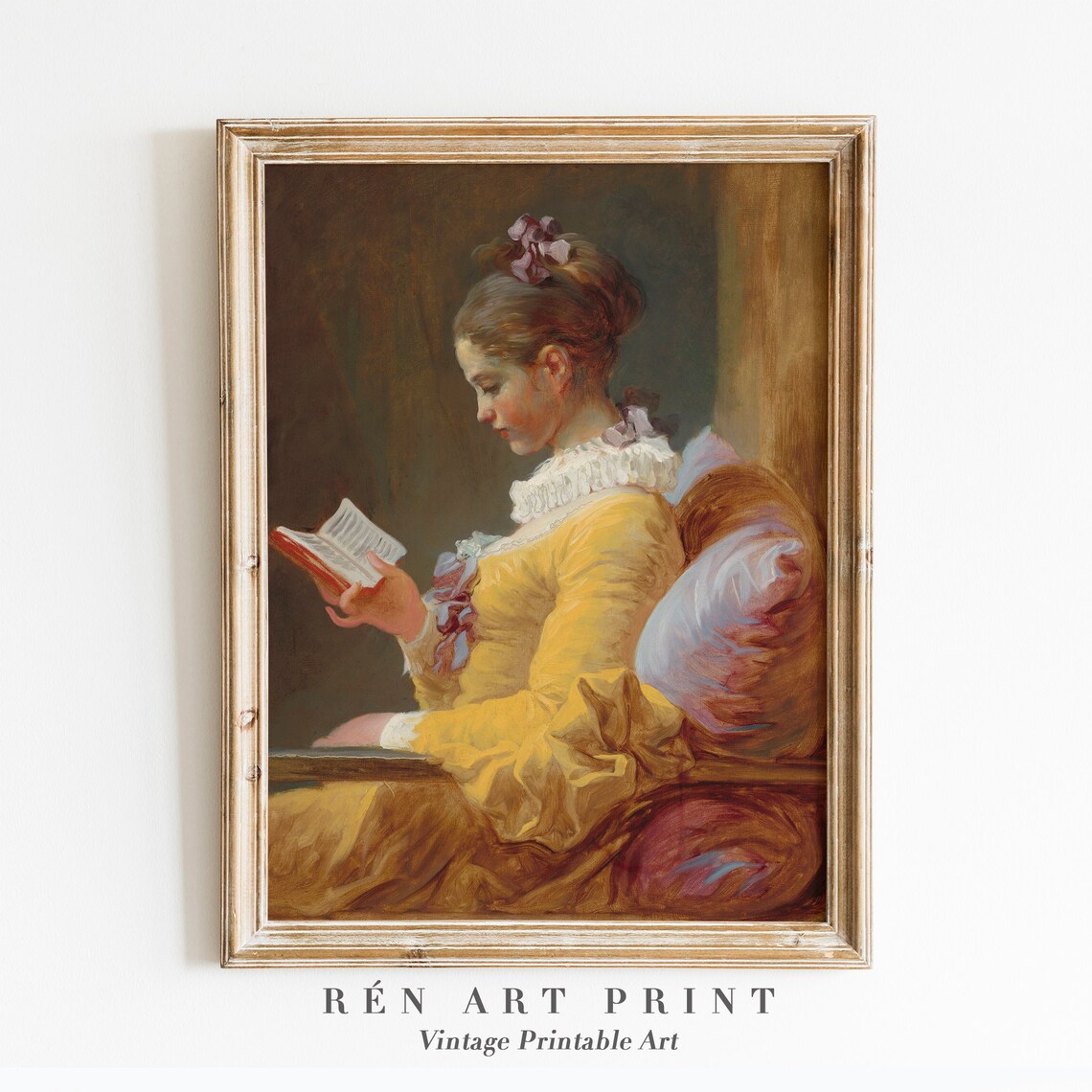 Victorian Woman Reading Vintage Portrait Art Print