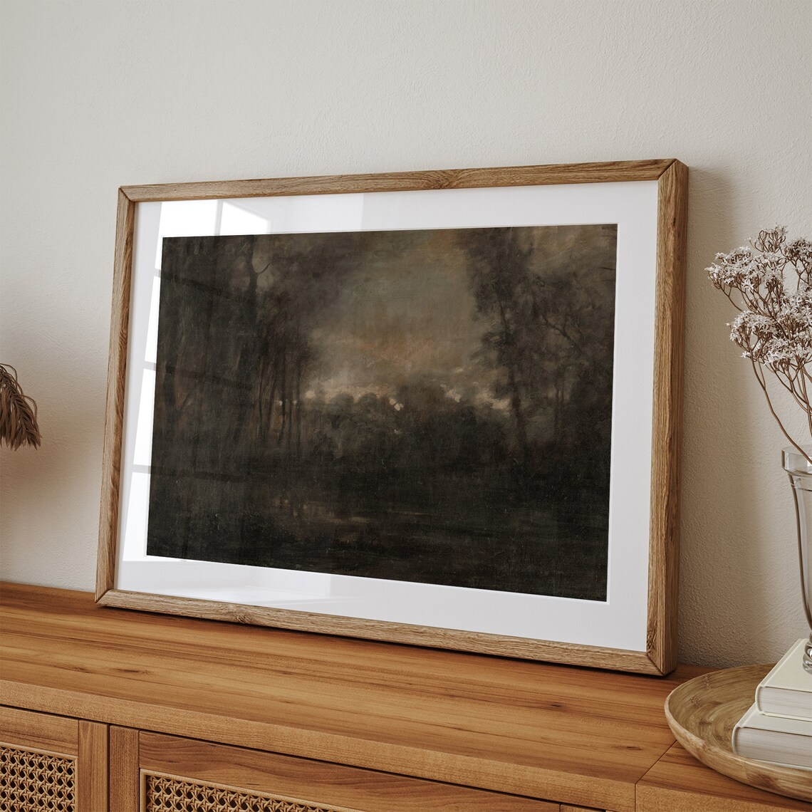 Moody Landscape Painting, Vintage Cottagecore Art Print - Image 3