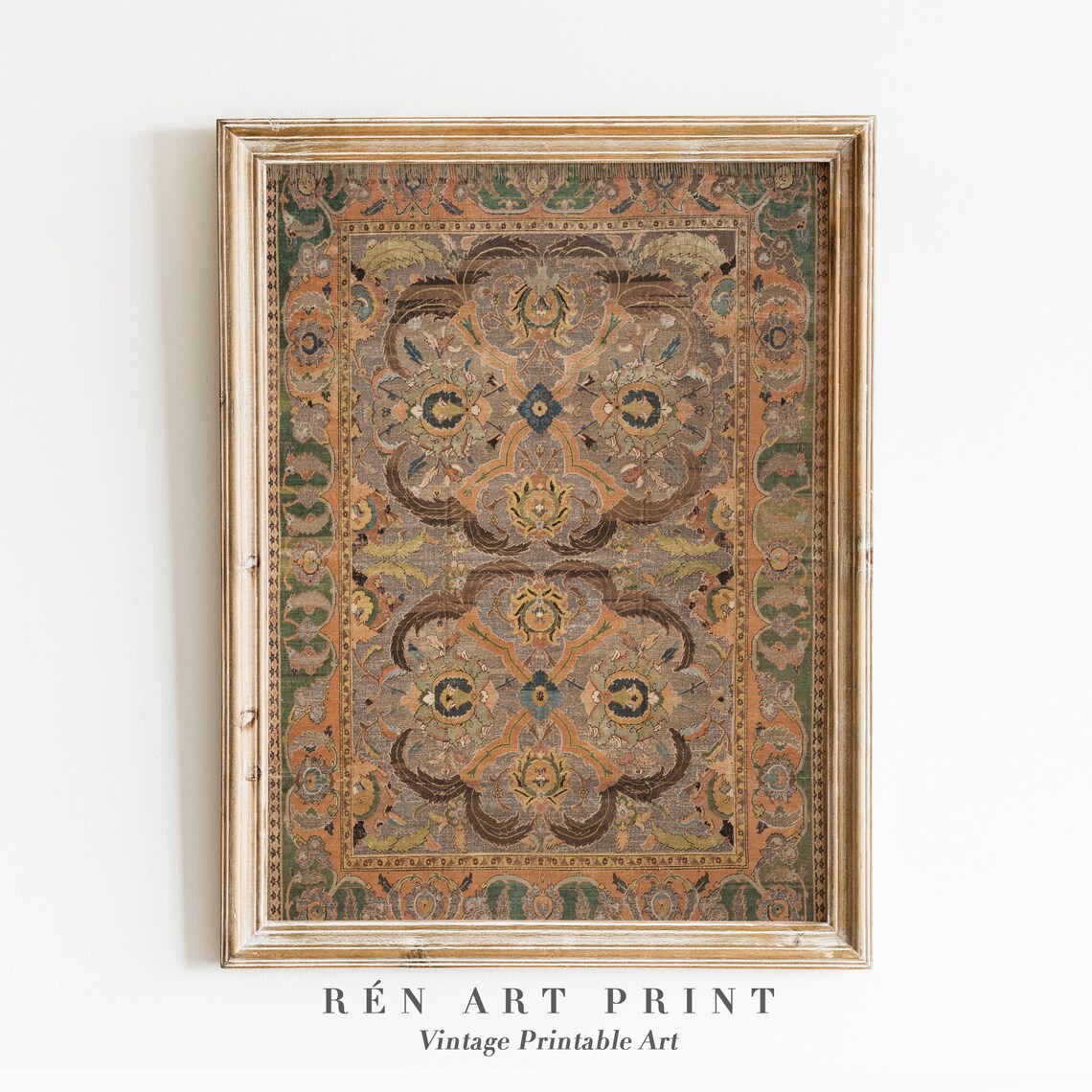 Vintage Rug Textile Pattern Art Print, Farmhouse Decor - Image 3