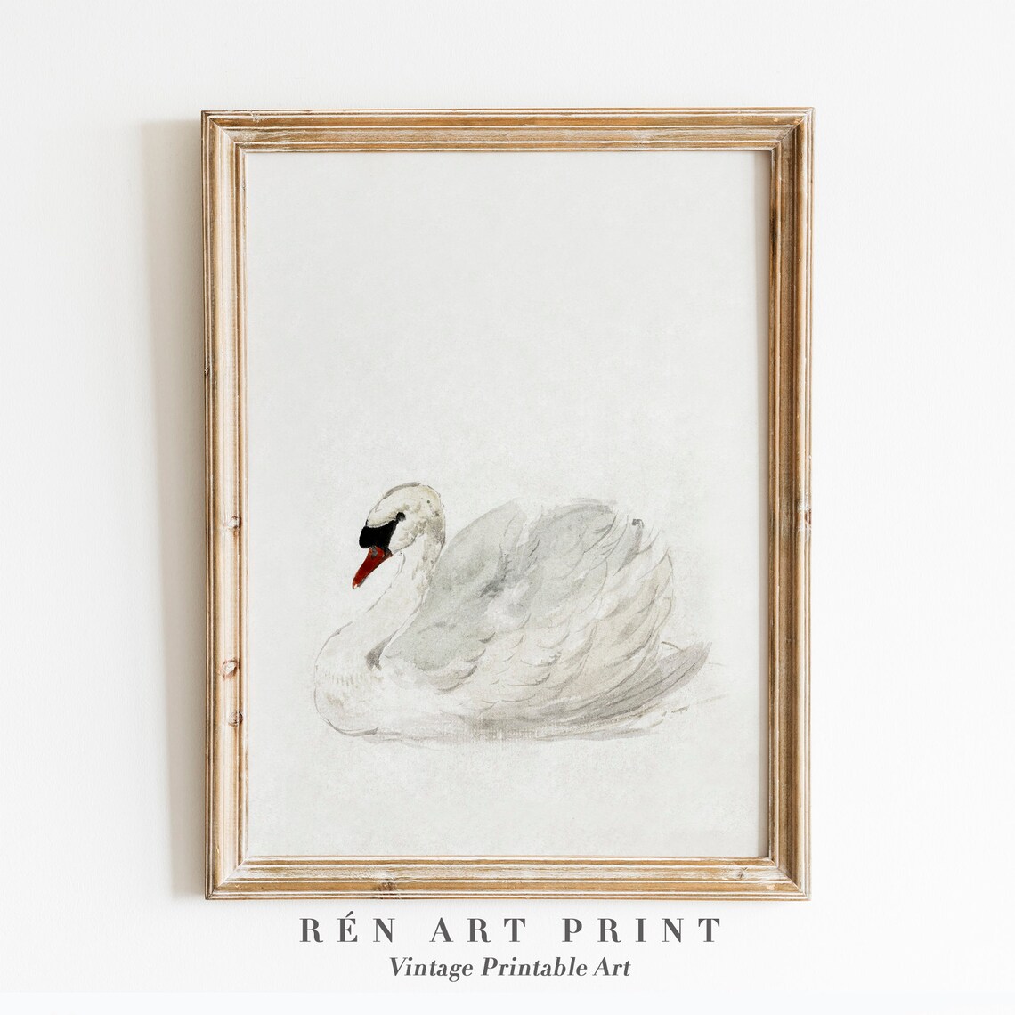 Antique Swan Vintage Nursery Art Print, Girls Room