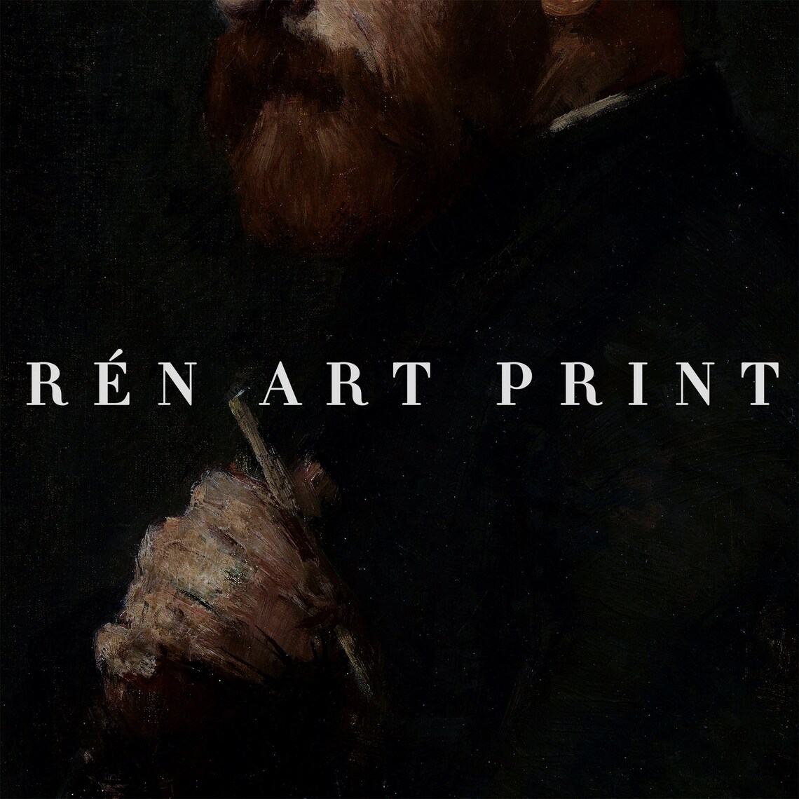 Vintage Man Portrait Painting, Van Gogh-Inspired Art Print - Image 3