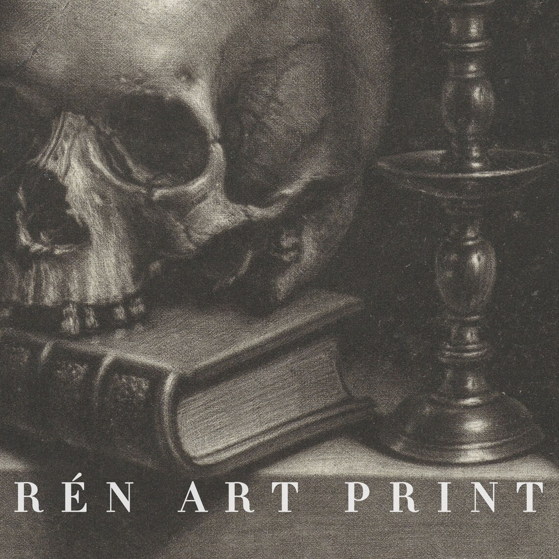 Vintage Skull Gothic Halloween Wall Art Print - Image 3
