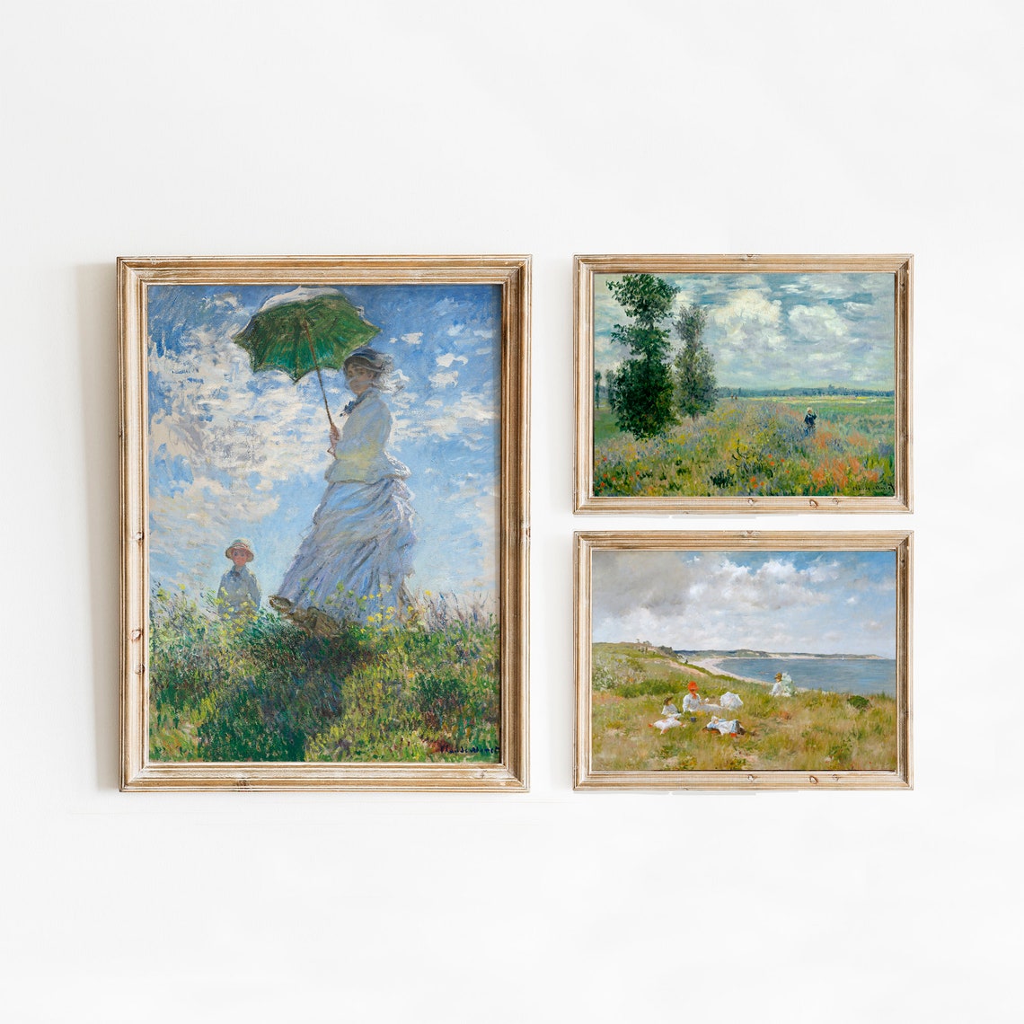 Vintage Gallery Wall Art Spring Gallery Wall Print Set Antique French Gallery Wall Art Landscape Painting Woman Portrait Painting - Image 3