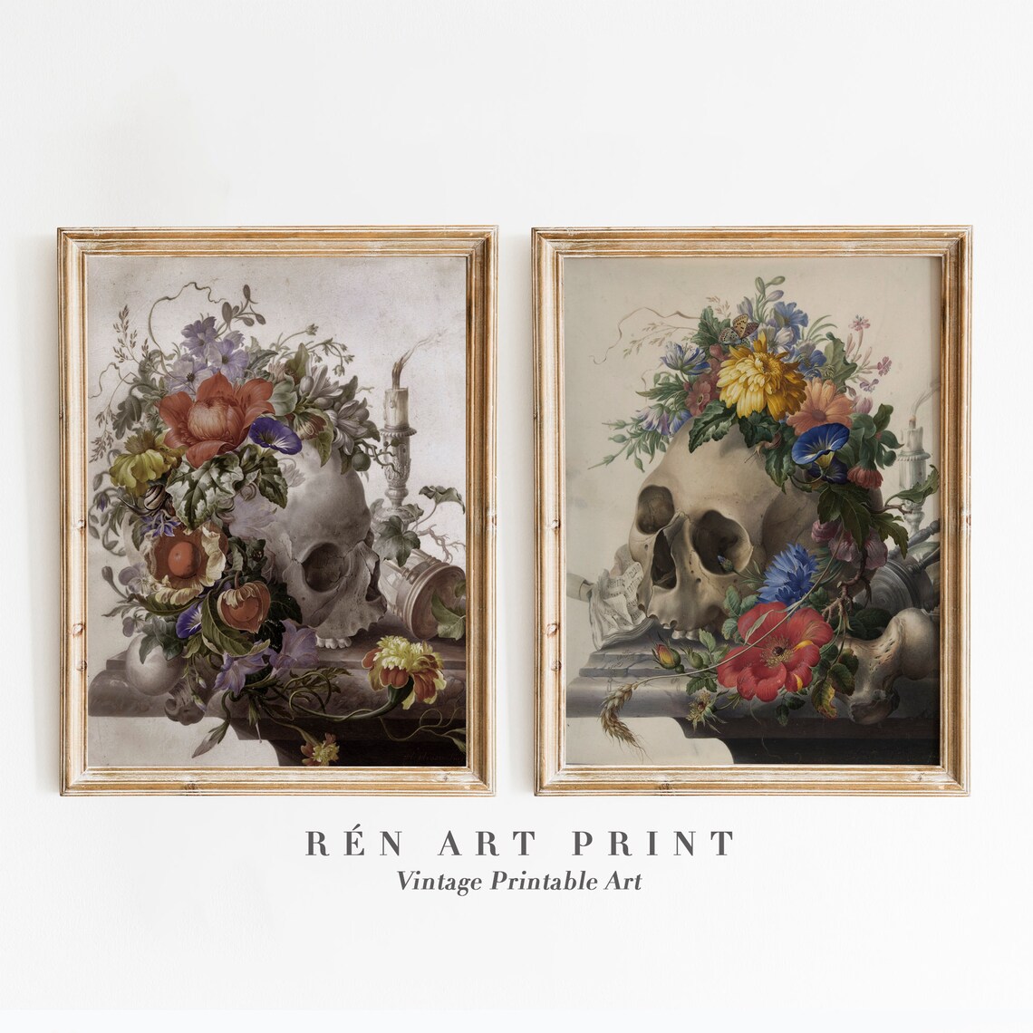 Antique Skull Vintage Gothic Still Life Art Print