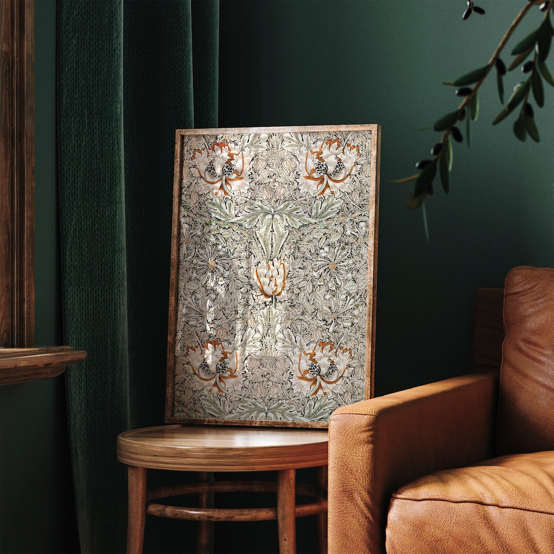 William Morris Textile Floral Art Print, Modern Farmhouse - Image 2