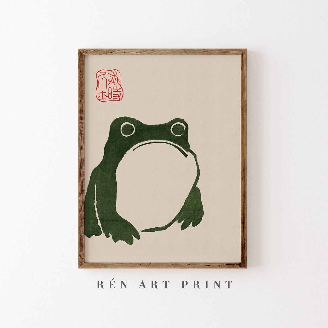 Japanese Frog Print, Vintage Japanese Art Poster