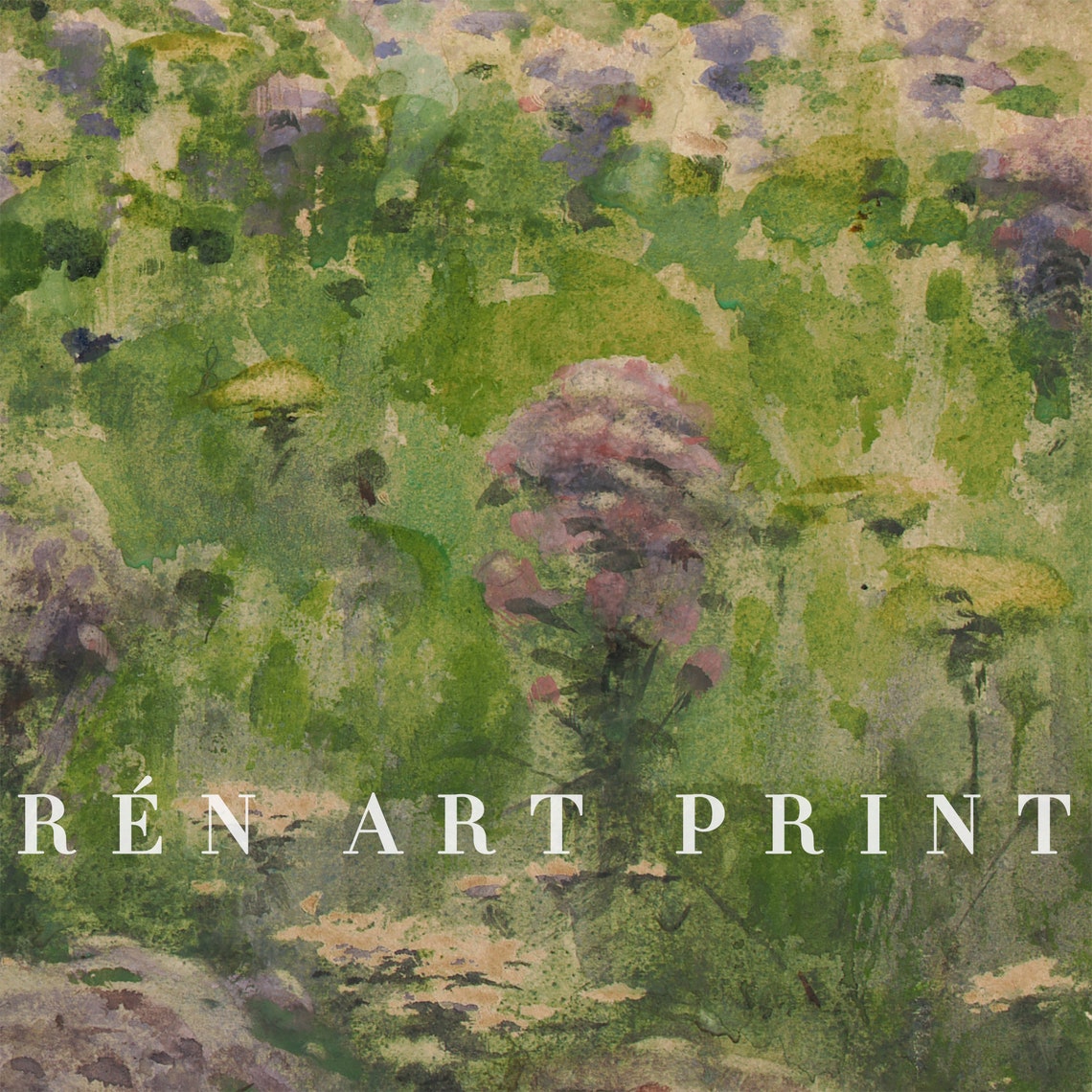 Wildflower Meadow at Dusk Impressionist Landscape Oil Painting Print - Image 3