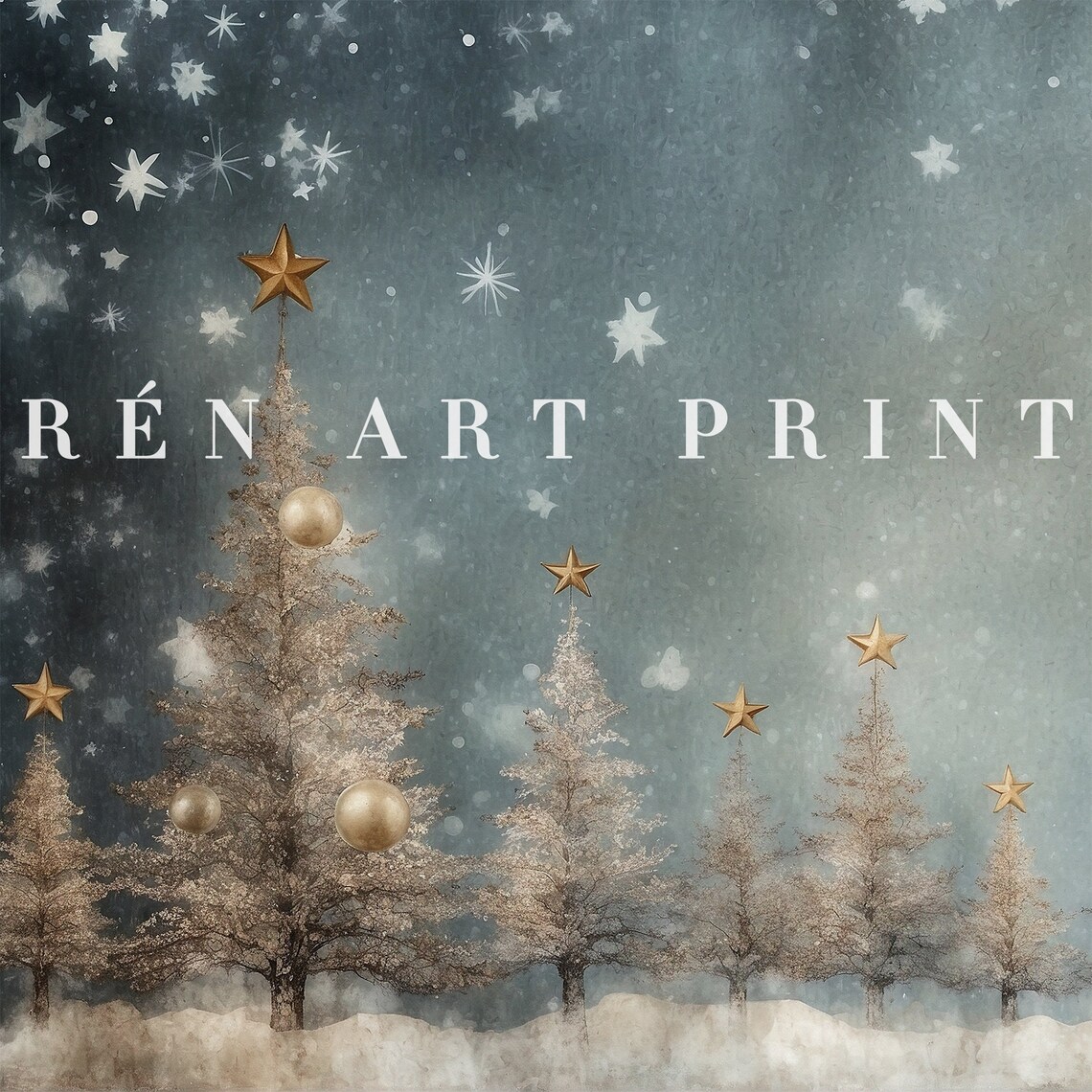 Christmas Tree Frame TV Art, Moody Winter Decor - Image 3