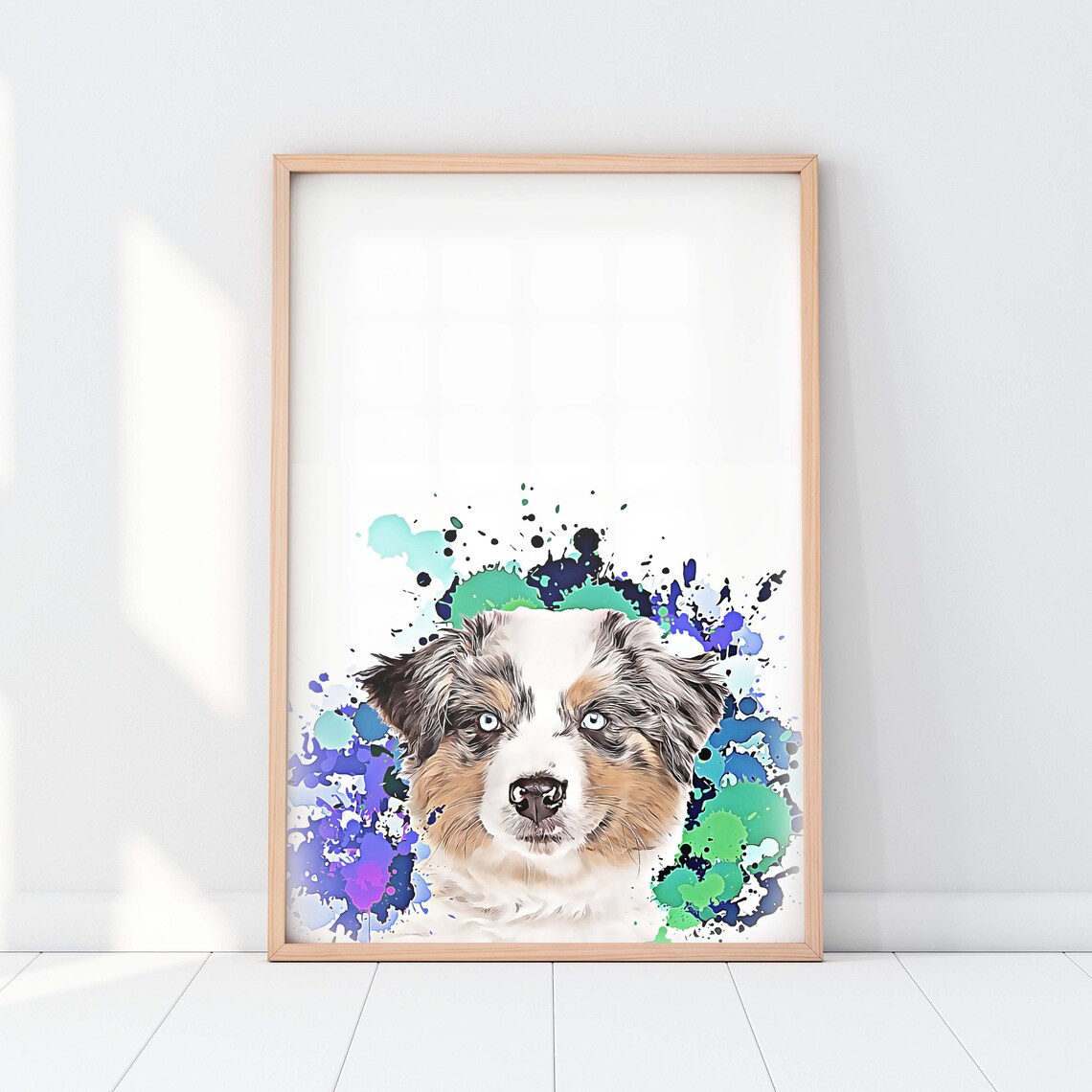 Custom Pet Portrait Splash Pet Art Print