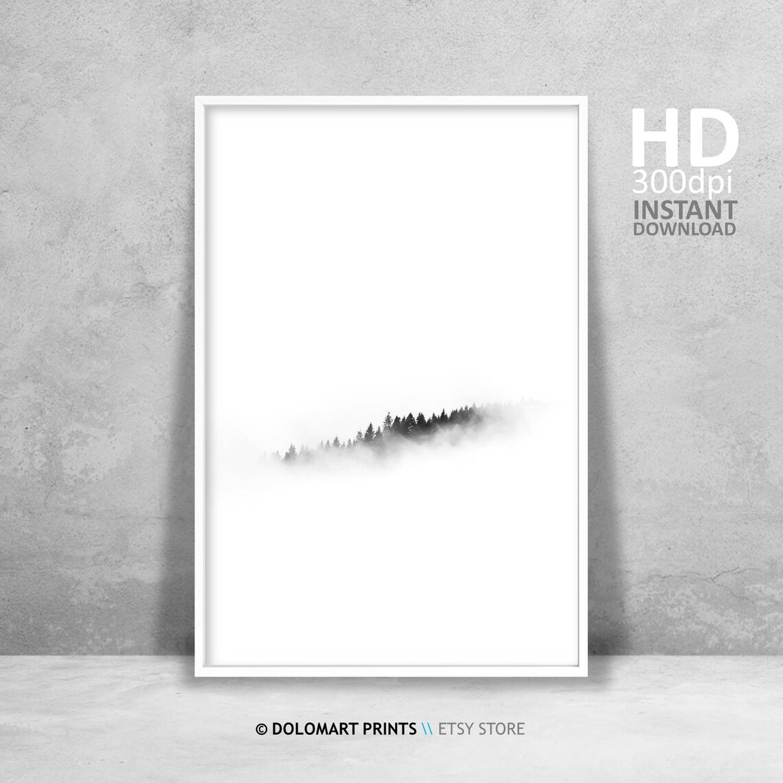 Black And White Minimal Forest Winter Tree Art Print