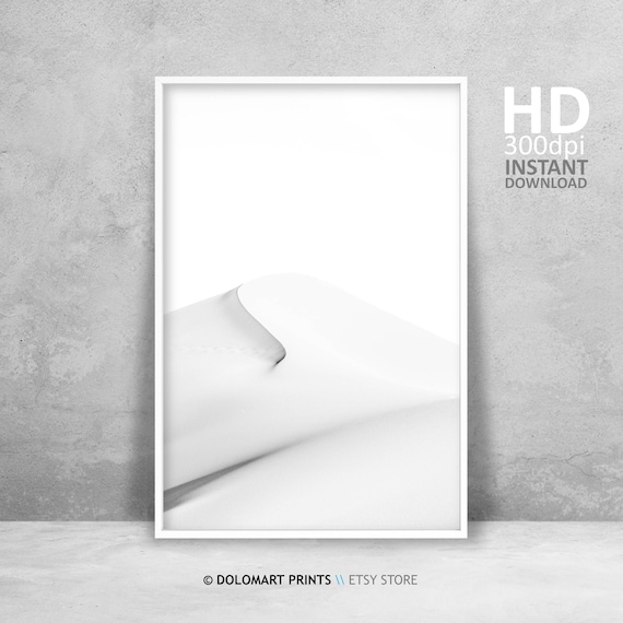 Black And White Print Minimal Desert Sand Dune Photo Minimalist Poster Minimal Bedroom Wall Art Monochrome Art Decor