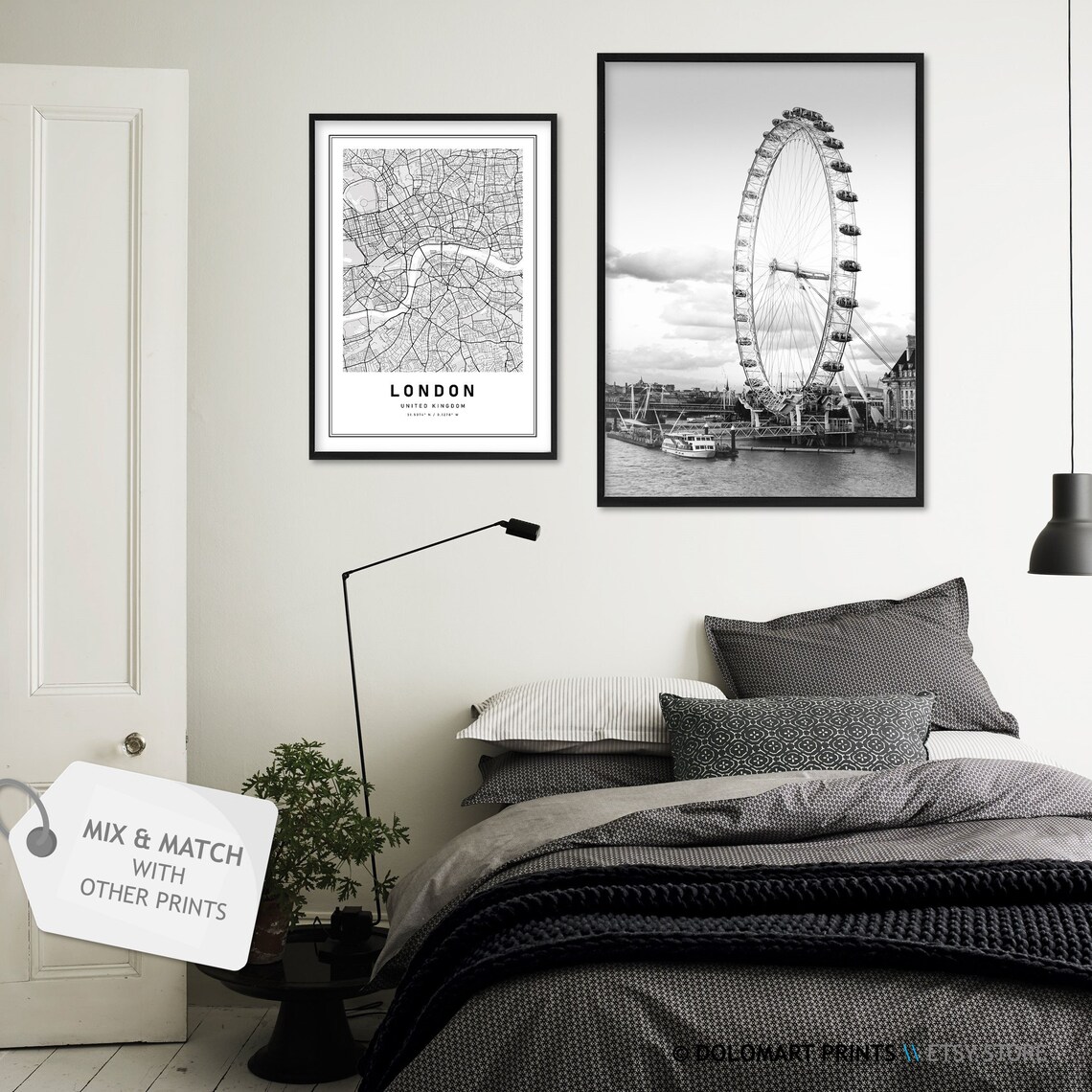 London UK Travel Map Poster, Modern Home Decor - Image 2