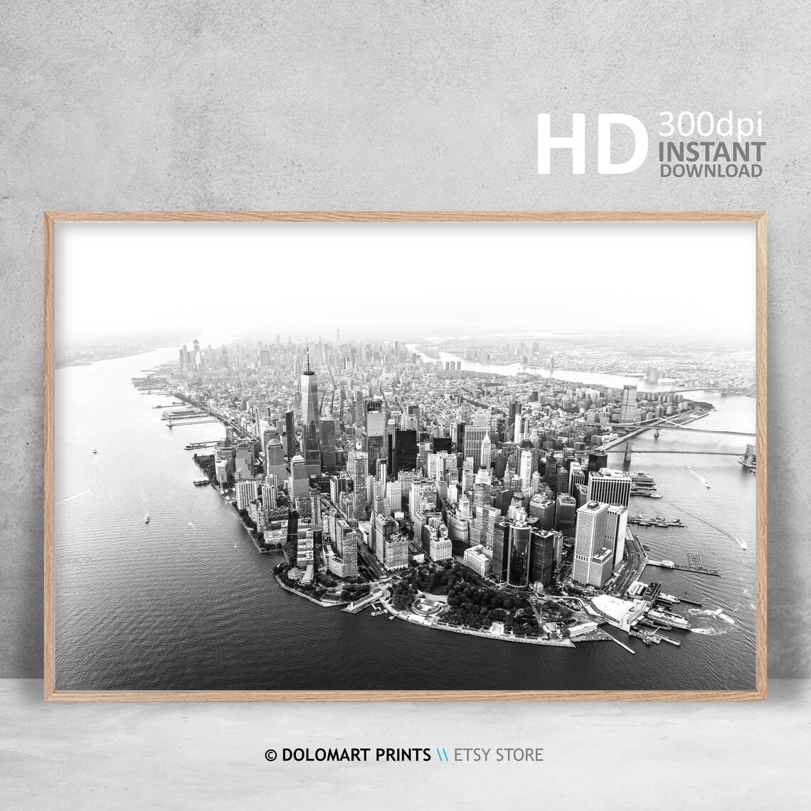 New York Black And White Aerial City Poster Art - Image 4