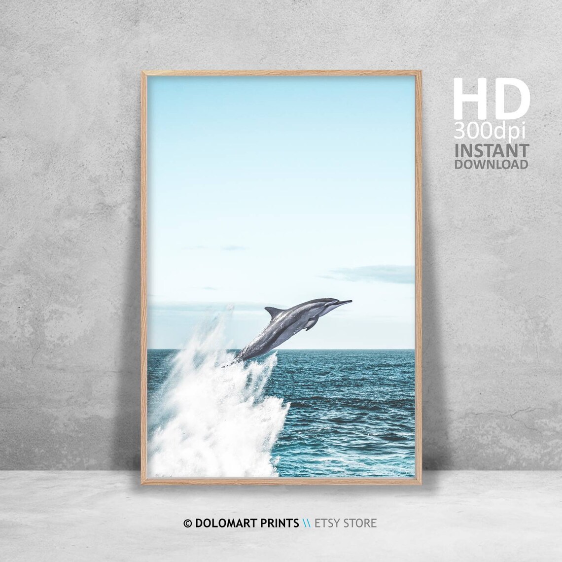 Dolphin Wall Art, Coastal Style Poster Print - Image 4