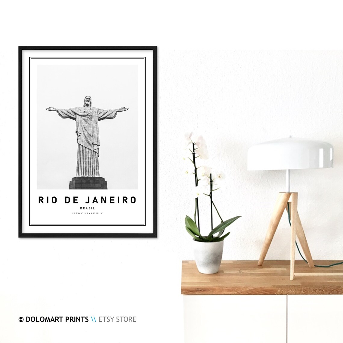 Rio de Janeiro Travel Poster, Black and White - Image 3