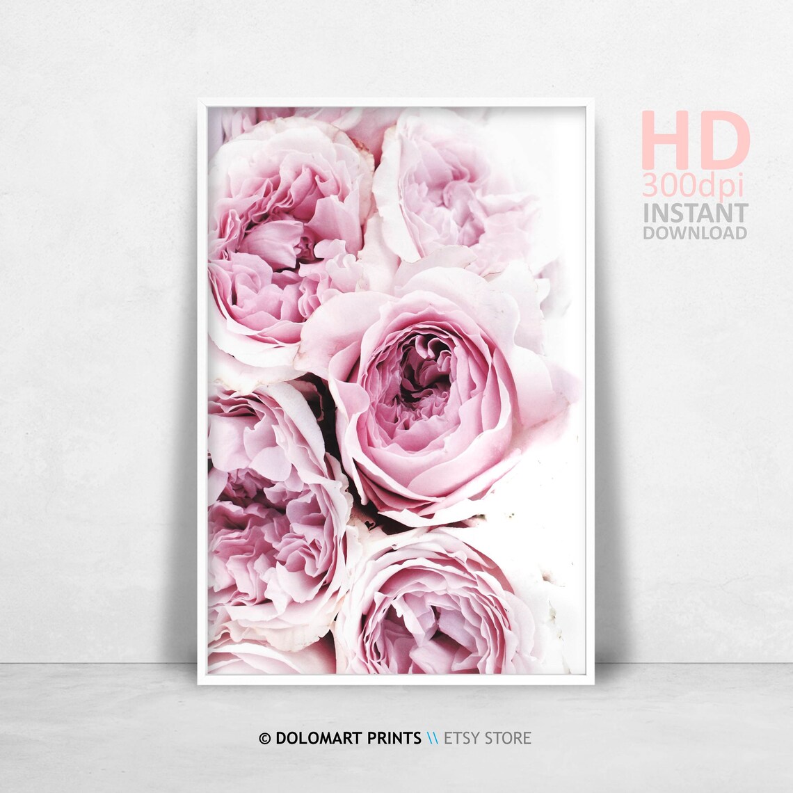 Pink Peonies, Rose Floral Room Decor Art Print