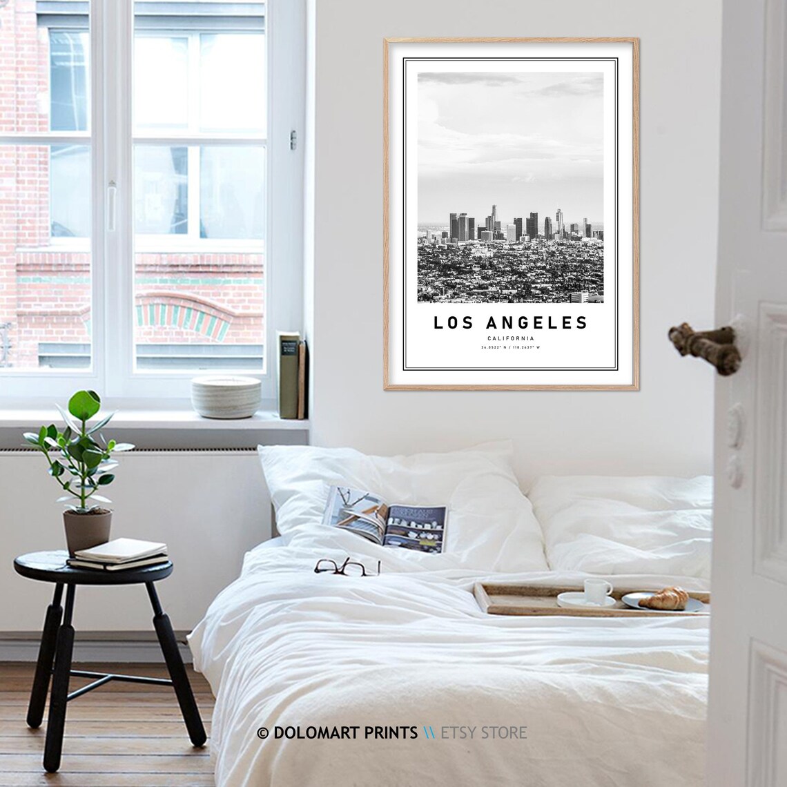 Los Angeles Black and White Coordinates Travel Poster - Image 4