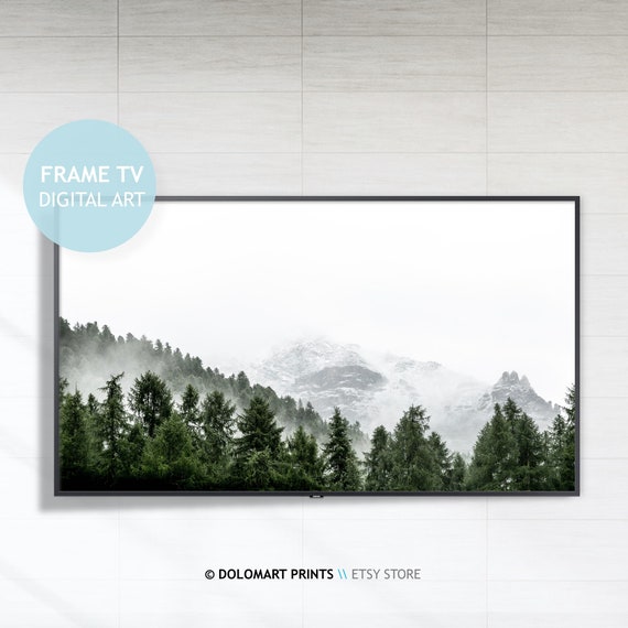 Nordic Art For Frame Tv Moody Woodlands Landscape Art For Frame Tv Instant Mountain Forest Landscape Tv Art