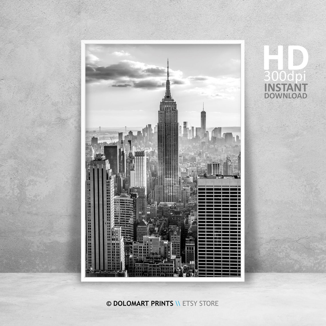 Empire State Building Black And White New York City Skyline Poster
