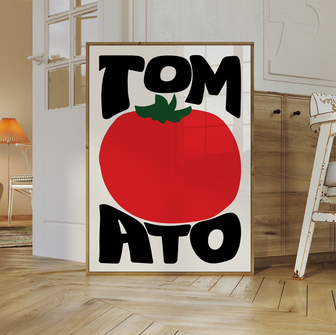Tomato Bold Retro Typography With Giant Red Tomato Kitchen Poster - Image 3