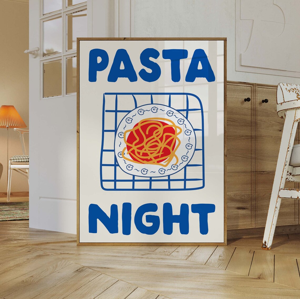 Pasta Night Retro Italian Food Poster Print - Image 2