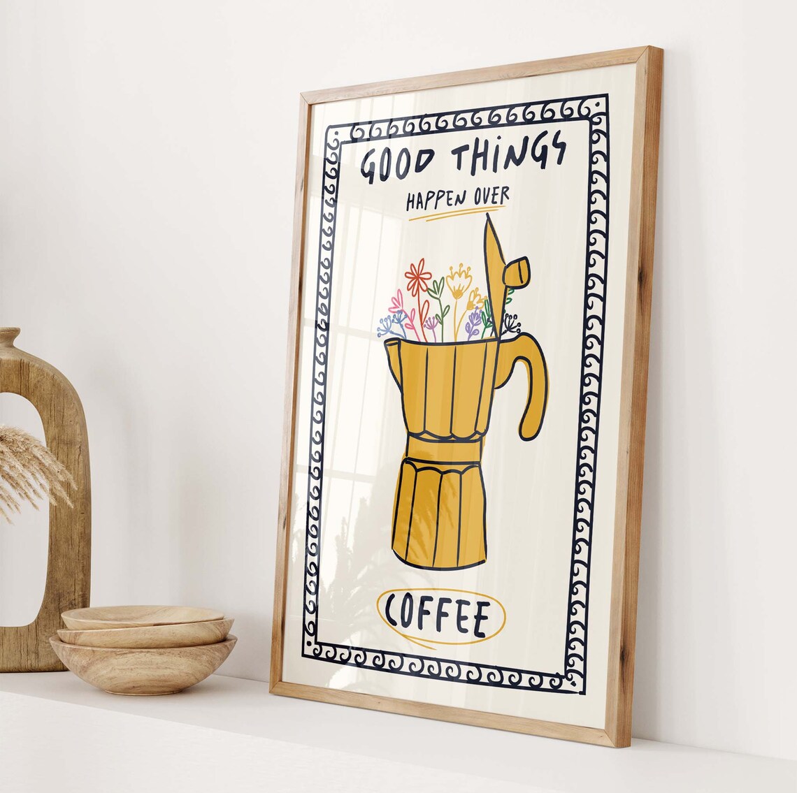 Retro Coffee Print, Vintage Coffee Bar Kitchen Art - Image 2