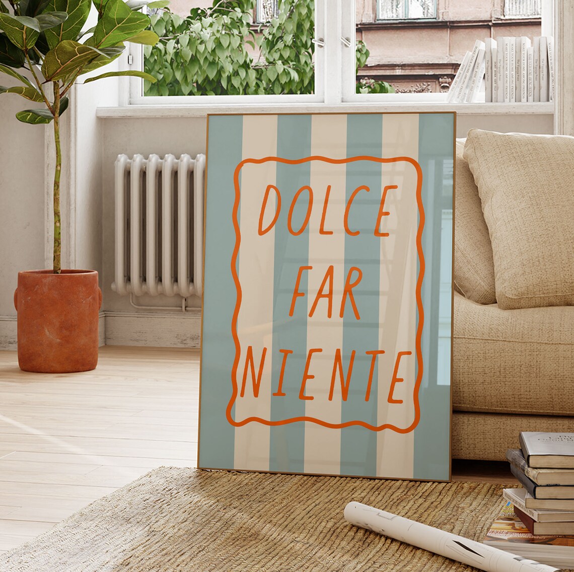 Dolce Far Niente Retro Italian Quote Art Print - Image 2