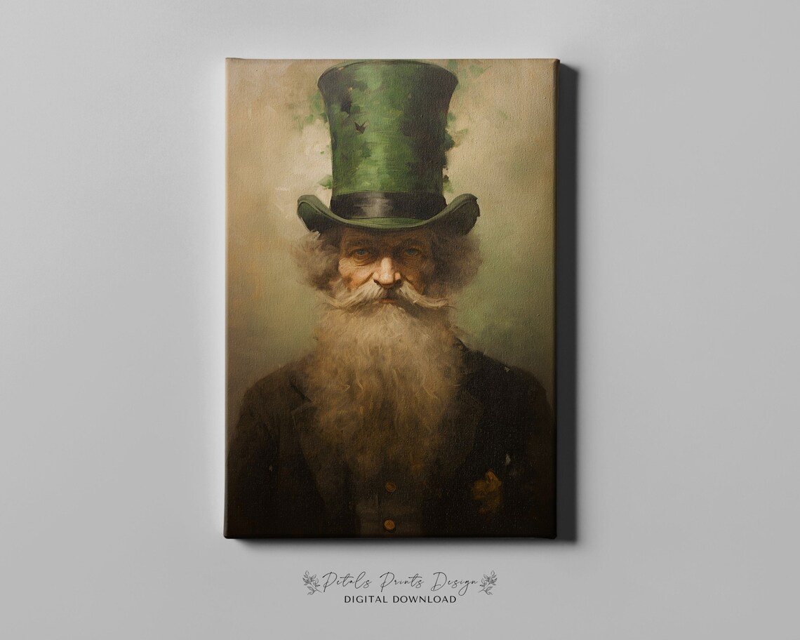 St Patricks Day Rustic Clover Wall Art Print - Image 4