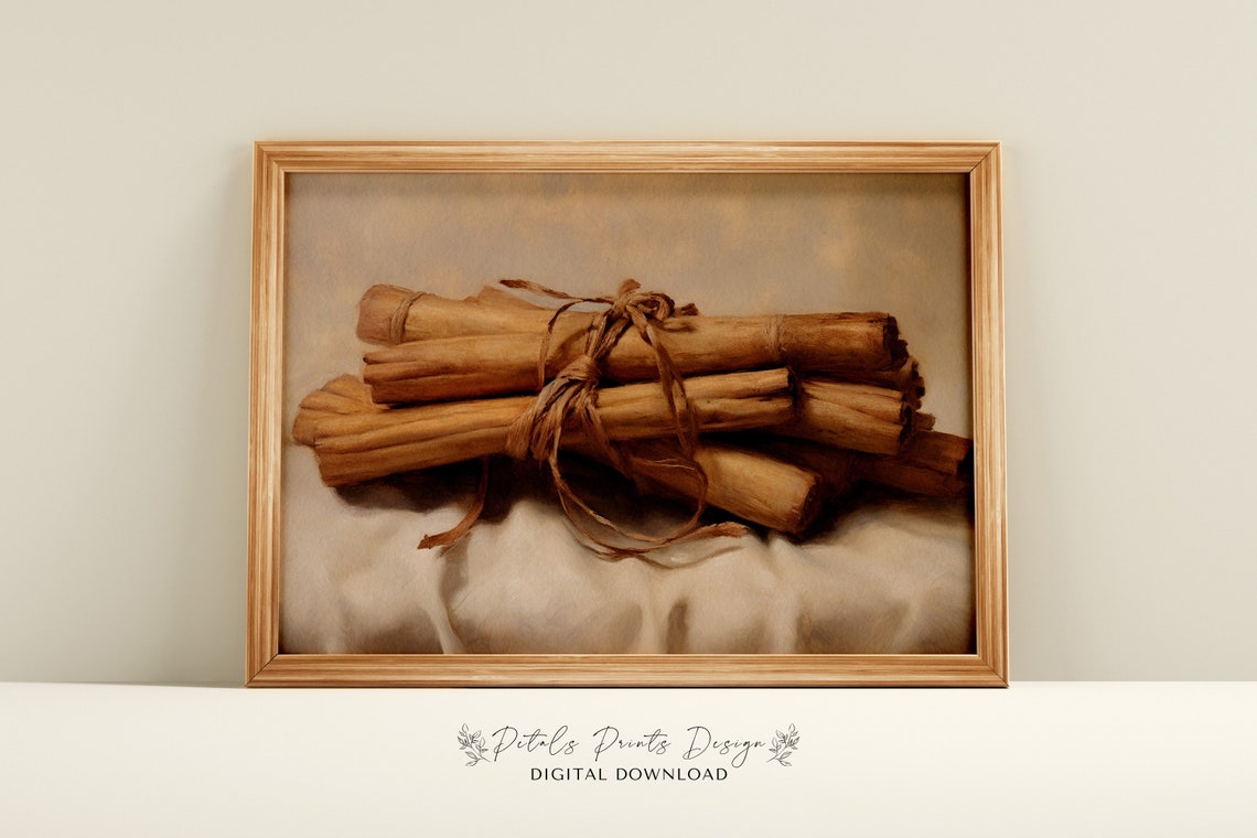 Cinnamon Sticks Still Life Rustic Autumn Kitchen Cozy Harvest Poster