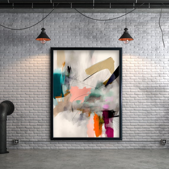 Extra Large Modern Abstract Art Print Colorful Geometric Design