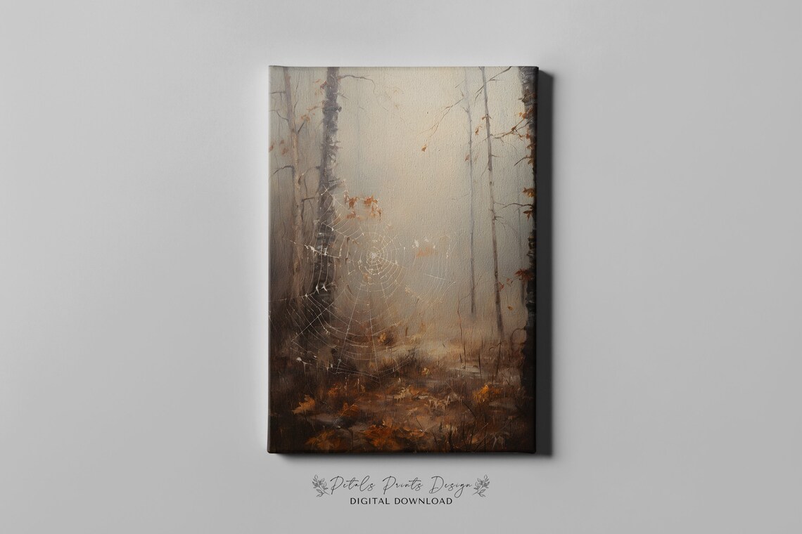 Halloween Webbing Vintage Style Art Print - Image 2