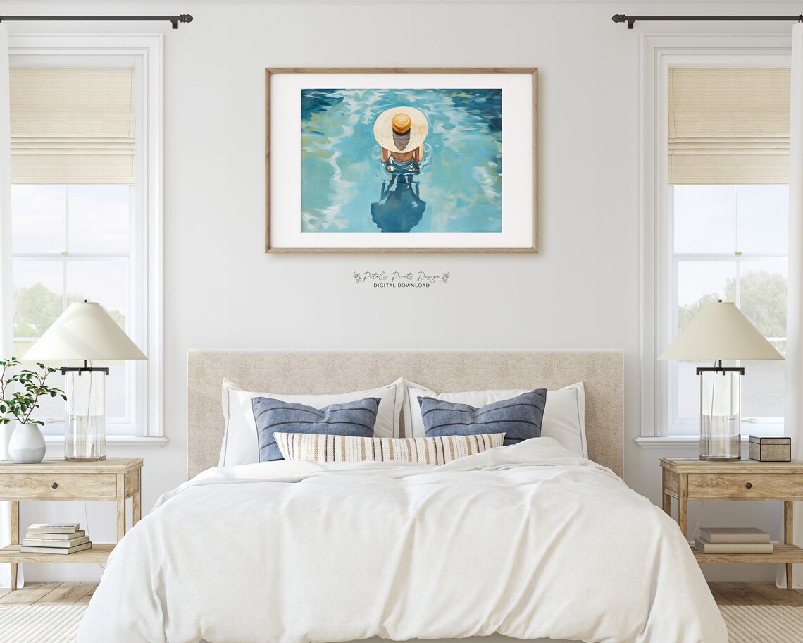 Vintage Beach Print, Abstract Coastal Wall Art - Image 2