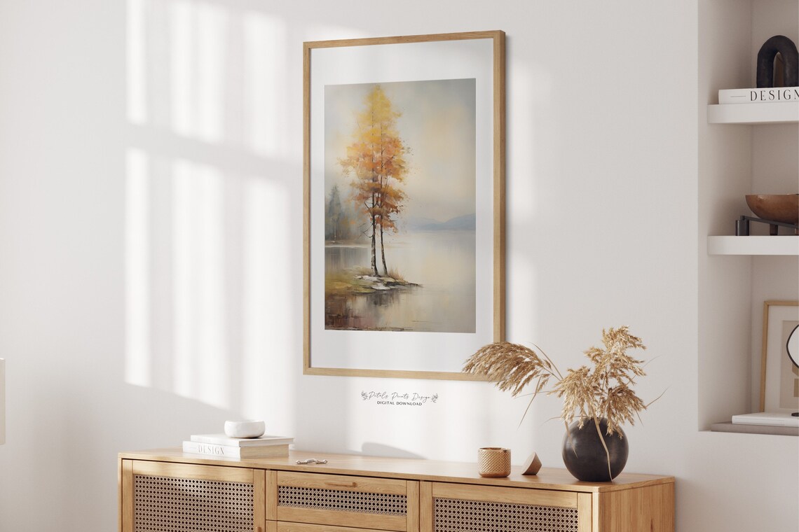 Rustic Fall Landscape, Vintage Autumn Farmhouse Print - Image 2