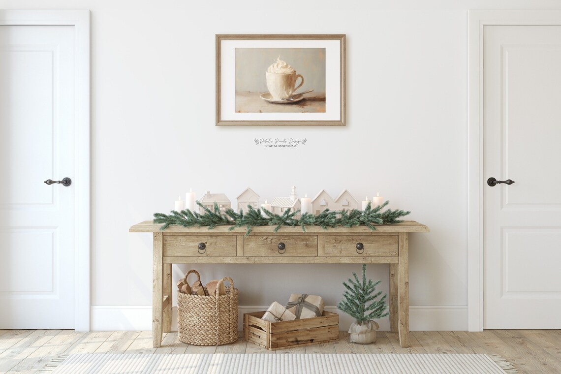 Vintage Christmas Cocoa Still Life Art Print - Image 2