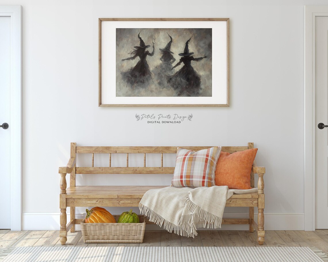 Witchy Decor Halloween Wall Art, Vintage Rustic Print - Image 3