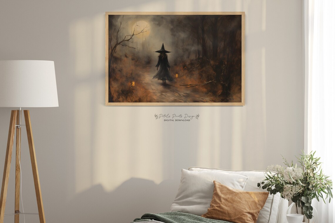 Vintage Witch Halloween Rustic Holiday Poster Print - Image 2