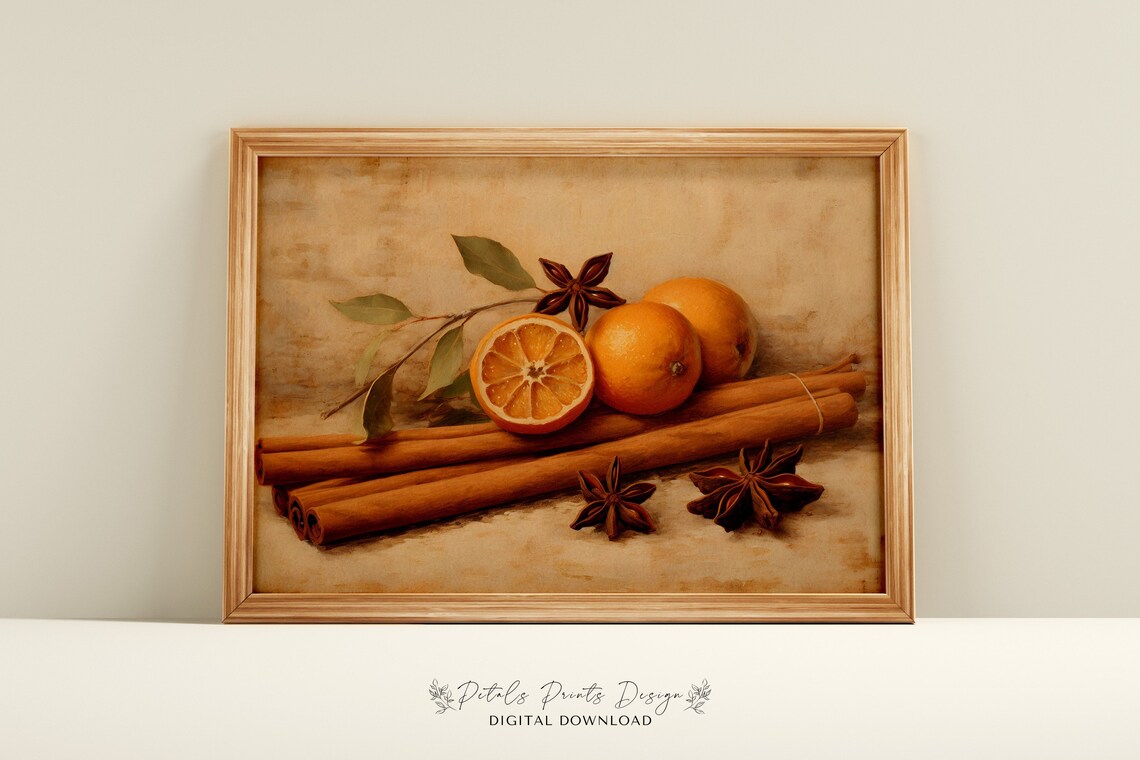 Rustic Christmas Wall Decor, Vintage Xmas Art Print