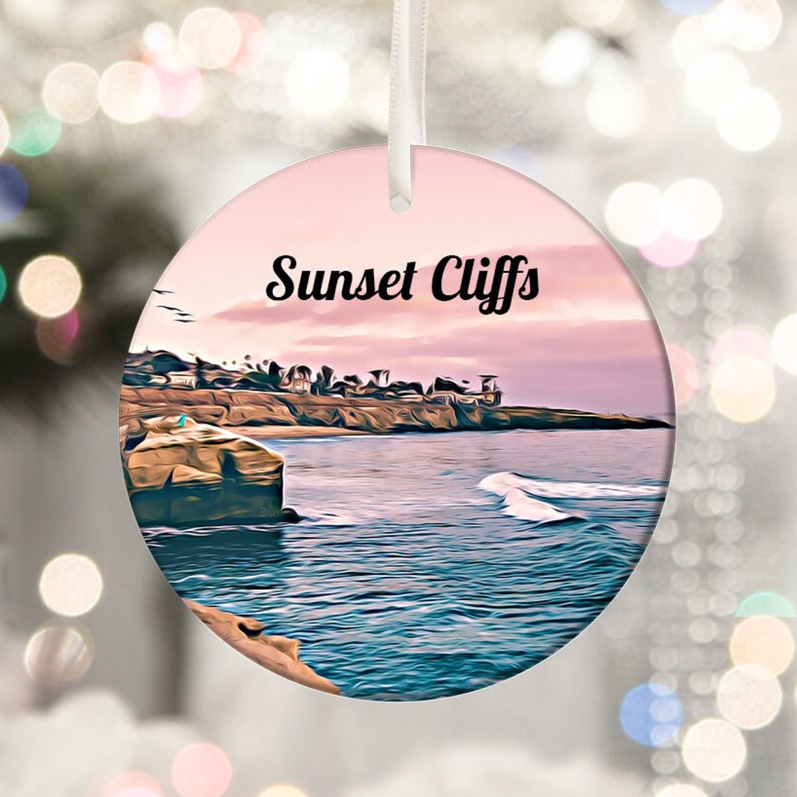 Sunset Cliffs San Diego California Christmas Ornament Souvenir Poster