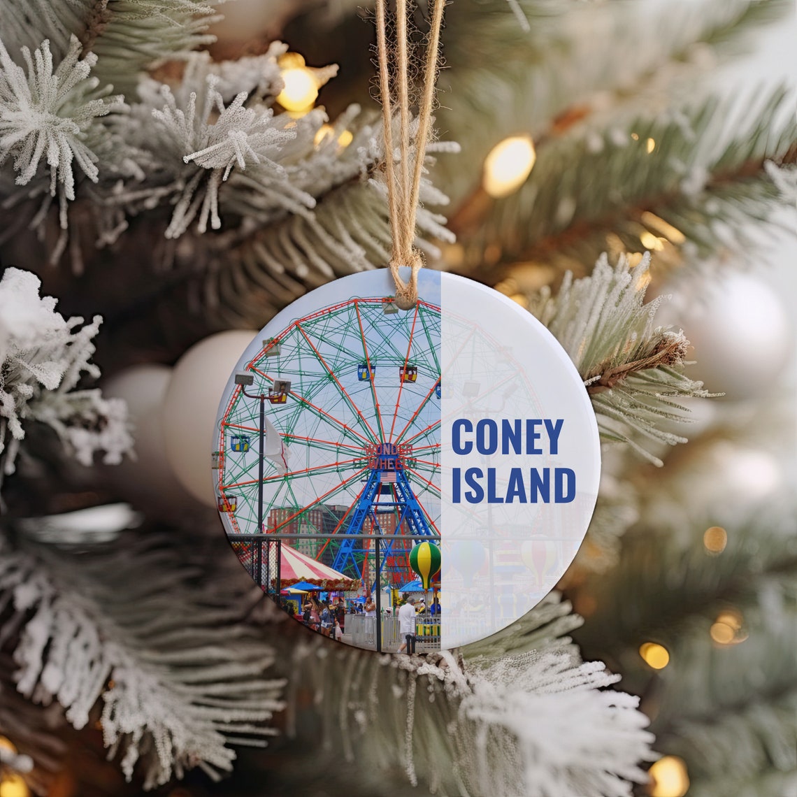 Coney Island Wonder Wheel Amusement Park Souvenir Ornament Wall Art